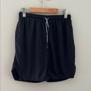 Black Athletic Shorts with Elastic Waistband